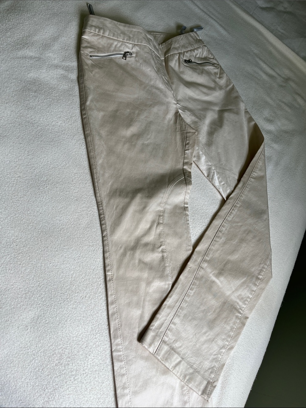 Tuzzi cream Slim Pants with Zip Pockets